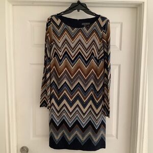 Jessica Howard Chevron zigzag,midi dress.